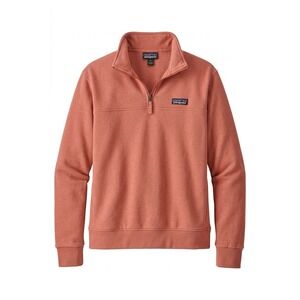 Patagonia Mens Organic Cotton Quarter Zip Pullover Sweatshirt Coral Pink Medium
